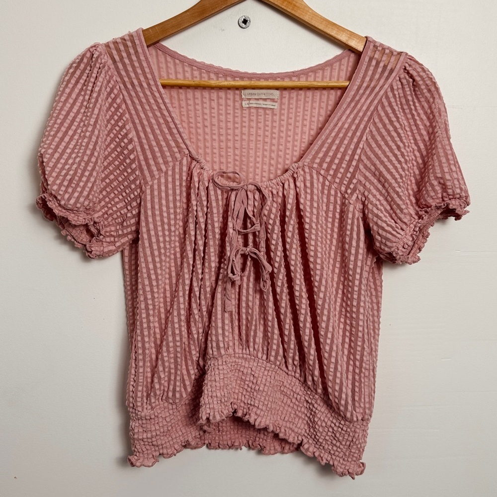 Urban Outfitters Peasant style cropped top - dusty pink - polyester - L - Picture 5 of 10